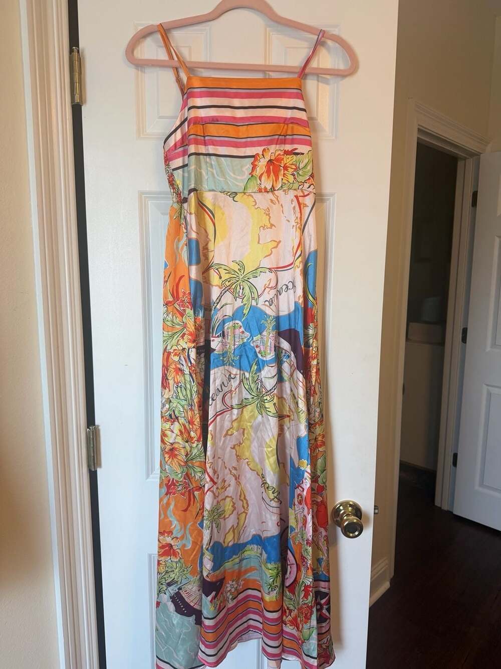 Printed Shirred Maxi Dress